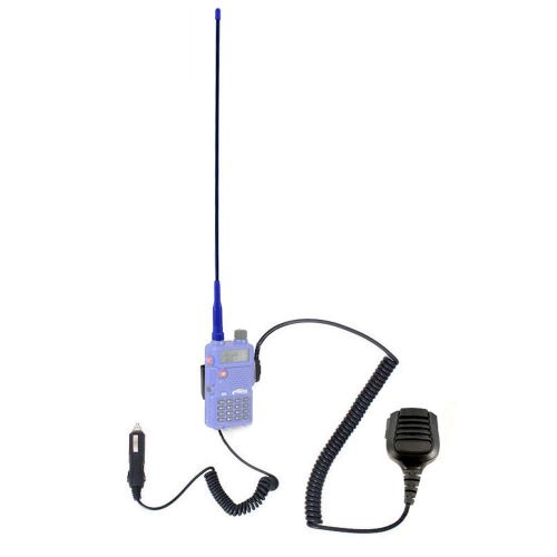  Rugged Radios Trail-Rider Ducky Antenna, Hand Mic, 12 Volt Battery Eliminator and Radio Mount for RH5R Handheld Radio