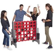 [아마존베스트]ECR4Kids Jumbo 4-to-Score Giant Game Set - Oversized 4-in-A-Row Fun for Kids, Adults and Families - Indoors/Outdoor Yard Play - 4 Feet Tall - Red and Gray