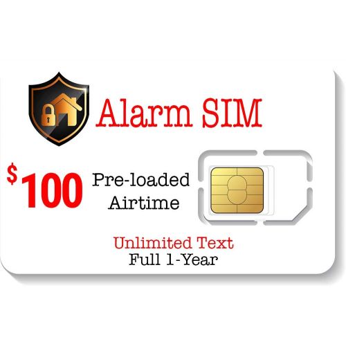  SpeedTalk Mobile Prepaid Alarm SIM Card for GSM HomeBusines Security Alarm System - Unlimited Text - No Contract- 1 Year Wireless Service