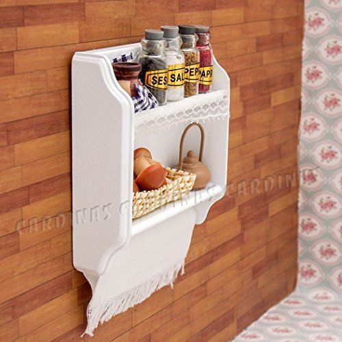  Odoria JAPAN Odoria 1:12 white wooden kitchen shelf spice jar and the food miniature cock ledge Doll House [parallel import goods]