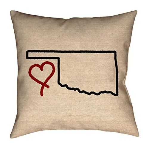  ArtVerse Katelyn Smith 20 x 20 IndoorOutdoor UV Properties-Waterproof and Mildew Proof Oklahoma Love Pillow