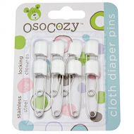 OsoCozy Diaper Pins - {White} - Sturdy, Stainless Steel Diaper Pins with Safe Locking Closures - Use for Special Events, Crafts or Colorful Laundry Pins