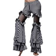 ZLTdream Tribe Belly Dance Striped Bell-bottomed Pants Cotton