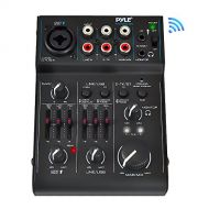 Pyle 3 Channel Bluetooth Audio Mixer - DJ Sound Controller Interface with USB Soundcard for PC Recording, XLR, 3.5mm Microphone Jack, 18V Power, RCA InputOutput for Professional and Be