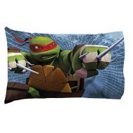 Nickelodeon Teenage Mutant Ninja Turtles Gnarly Royal Green/Gray Cotton/Polyester Standard 20 x 30 Pillowcase with Leonardo & Raphael