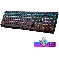 Dayangiii Mechanical Games Keyboard,RGB Backlit LED Retro Glossy Keycap Dozens of Light Effects Blue Switch Shaft for PC&Mac Gamers and Typist