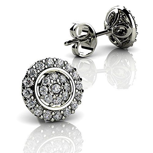  LUX ART Jewelry 14k Rose Gold -Stud Earrings with Diamond