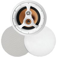 BIC America 250W 3-Way 10” In-Ceiling Speaker with Pivoting Tweeter and Midrange, Metal and Cloth Grills