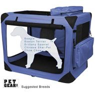 Pet Gear 3 Door Portable Soft Crate, Folds Compact for Travel in Seconds No Tools Required, Comes with Comfort Pad + Storage Bag, Steel Frame, Premium 600D Fabric, Indoor/Outdoor