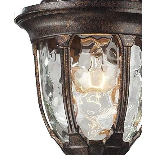  ELK Elk 450021 7 by 14-Inch Glendale 1-Light Outdoor Wall Sconce with Water Glass Shade, Regal Bronze Finish