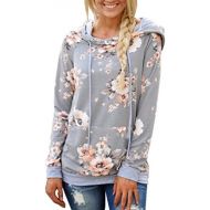 [아마존 핫딜] Angashion Women Hoodies-Tops- Floral Printed Long Sleeve Pocket Drawstring Sweatshirt with Pocket