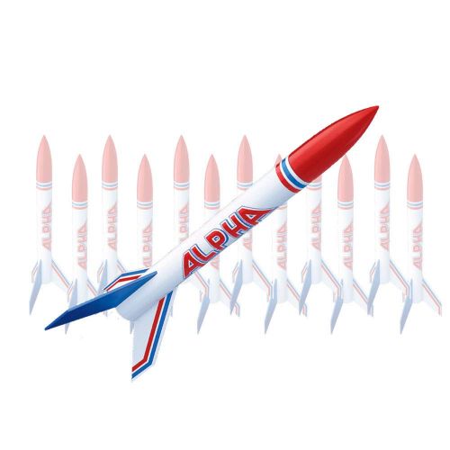  Estes Alpha Flying Model Rocket Bulk Pack (Pack of 12) | Intermediate Level Rocket Kit |Soars up to 1000 ft. | Step-by-Step Instructions | Science Education Kits | Great for Teache