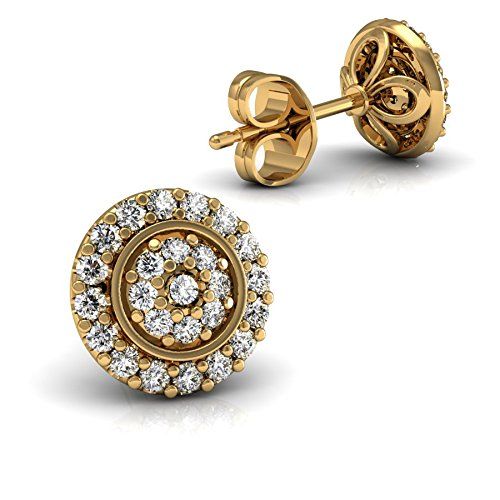  LUX ART Jewelry 14k Rose Gold -Stud Earrings with Diamond