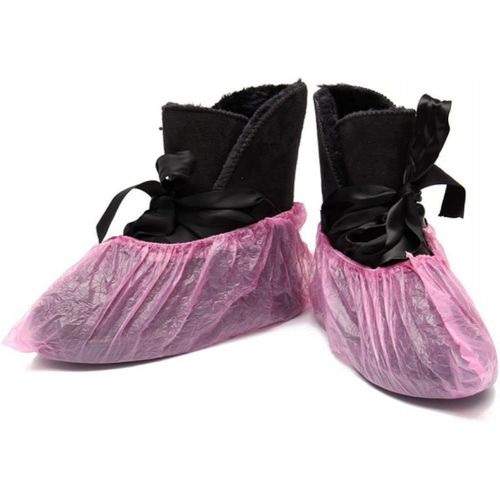  [아마존베스트]ASTRQLE Water/Dust/Mud Resistant Overshoes Disposable Anti Slip Shoe Cover Home Outdoor Cleaning Protective Overshoes 100 PCSThick Plastic Pink Overshoes