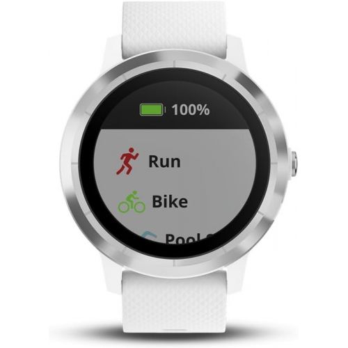 가민 Garmin vvoactive 3 GPS Smartwatch - White & Stainless (Certified Refurbished)