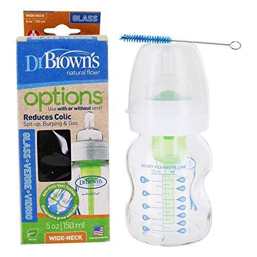  Dr. Brown's Dr Brown s Natural Flow Wide-Neck 0 Months 1 Glass Bottle 5 oz 150 ml