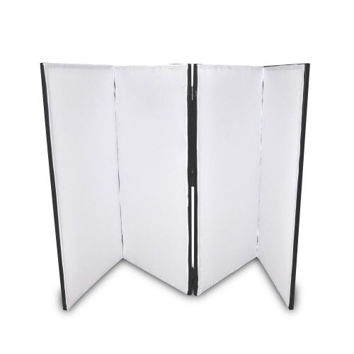  DJ Booth Foldable Cover Screen - Portable Event Facade Front Board Video Light Projector Display Scrim Panel with Folding Steel Frame Stand, Stretchable Material - Pyle PDJFAC12 (4