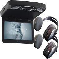 Audiovox Overhead Bundle with MTG13UHD 13.3 Monitor Built-In DVD and Headphones
