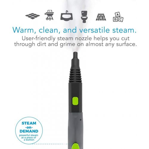  Steamfast SF-370 Canister Cleaner with 15 Accessories-All-Natural, Chemical-Free Pressurized Steam Cleaning for Most Floors, Counters, Appliances, Windows, Autos, and More, 64 inch