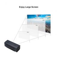 Docooler Projector Full HD DLP Portable Mini Projector with 30000 Lamp Life Side Projector for Home Theater and Entertainment Sharing Speech Movie and Exercise