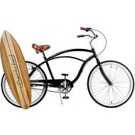 FITO Anti rust light weight aluminum alloy frame Fito Marina alloy 3 speed 26 wheel mens beach cruiser bike bicycle black with brown seat