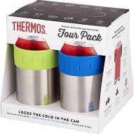 Visit the Thermos Store Thermos 12 oz, Multicolor Stainless Vacuum 12 Ounce Can Insulator, Set of 4