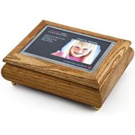 MusicBoxAttic 4 X 6 Oak Photo Frame Musical Jewelry Box with New Pop - Over 400 Song Choices - Out Lens System Que Sera Sera