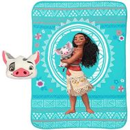 Jay Franco Disney Moana 40 x 50 Throw Blanket, Kids Super Soft 2 Piece Nogginz Set (Official Product)
