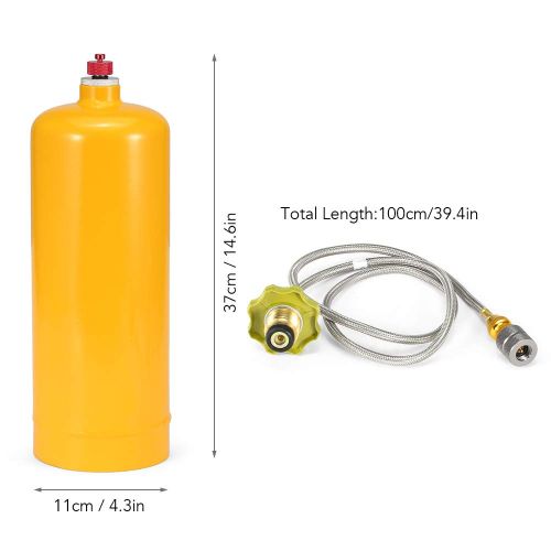  Walmeck- Refillable 1.98Lb Propane Cylinder Tank Steel Tank Propane Cylinder for Outdoors Travel Hiking Camping