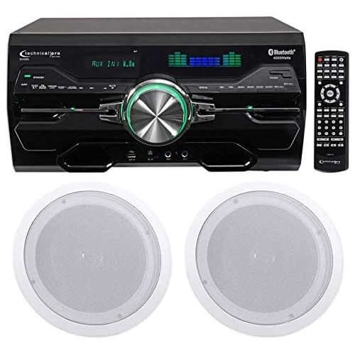 Technical Pro DV4000 4000w Home Theater DVD Receiver+(2) 8 Ceiling Speakers