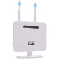 KuWFi 4G LTE CPE Router,300Mbps Unlocked 4G LTE CPE Wireless Router with SIM Card Slot Two Outdoor Antenna 4 LAN Port WiFi Hotspot high Speed for 32 Users Work in Caribbean,Europe,