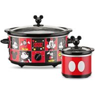 Disney DCM-502 Mickey Mouse Oval Slow Cooker with 20-Ounce Dipper, 5-Quart, RedBlack
