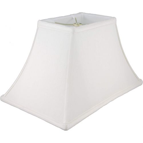  American Pride Lampshade Co. American Pride (4.5x7) x 9 x (14x8) Rectangle Soft Shantung Tailored Lampshade, Off-white