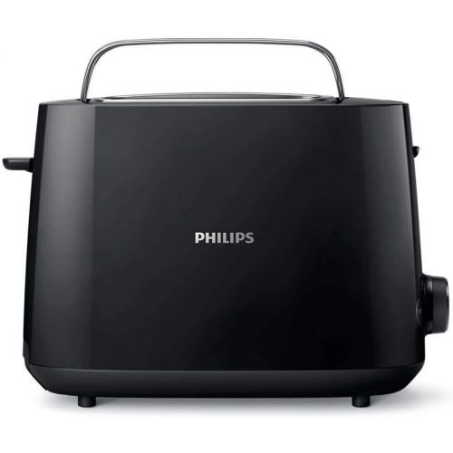 필립스 Philips HD4646/20 Serie Wasserkocher (1,5 Liter, 2400 Watt, Anti-Kalk), schwarz + Philips HD2581/90 Toaster, integrierter Broetchenaufsatz, 8 Braunungsstufen, schwarz