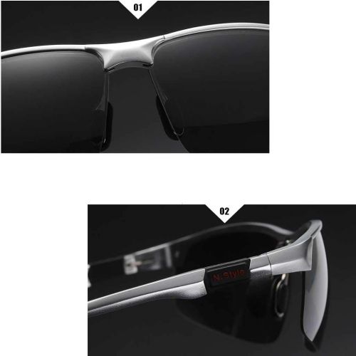  SX Mens Sensitive Polarized Sunglasses Outdoor Sports Driving Mirror Sunglasses (Color : Silver)