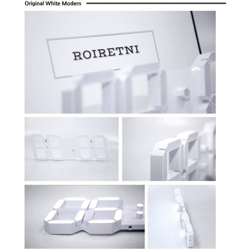  ROIRETNI White Modern LED Wall Clock PLUS+