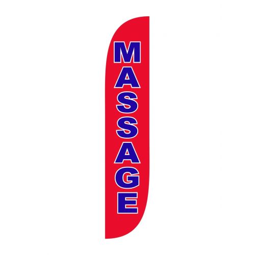  LookOurWay Massage Red Feather Flag Complete Set with Poles & Ground Spike