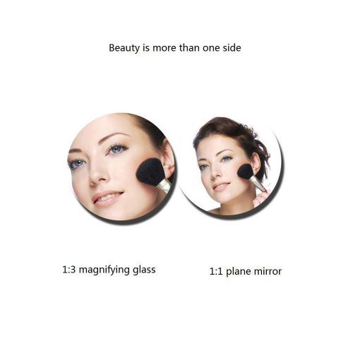  Household Products Bathroom Vanity Mirror Dressing Both Sides Wall Mount Makeup Mirror with Lights, 3X Magnification Vanity Mirror Extendable Swivel Beauty Mirror, Household, Black, 21.5cm