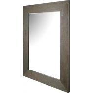 Mirrorize ArtMaison Beveled Hanging Wall Decorative Mirror with Hand Stained Gray Frame, 34-Inch by 46-Inch
