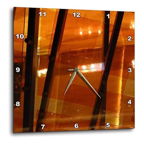  3dRose dpp_29795_3 Orange Contemporary-Wall Clock, 15 by 15-Inch