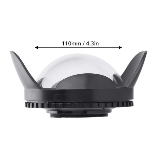  Acouto 67mm Fisheye Wide Angle Lens Dome Port Case Shade Cover 60m Waterproof Underwater Dome Port Housing