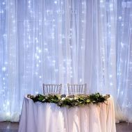 [아마존 핫딜]  [아마존핫딜]Lighting EVER LE LED Curtain Lights, 19.7x9.8ft, 594 LED, 8 Modes, Plug in Twinkle Lights, Cool White, Indoor Outdoor Decorative Wall Window String Lights for Bedroom, Party, Wedding Backdrop, P