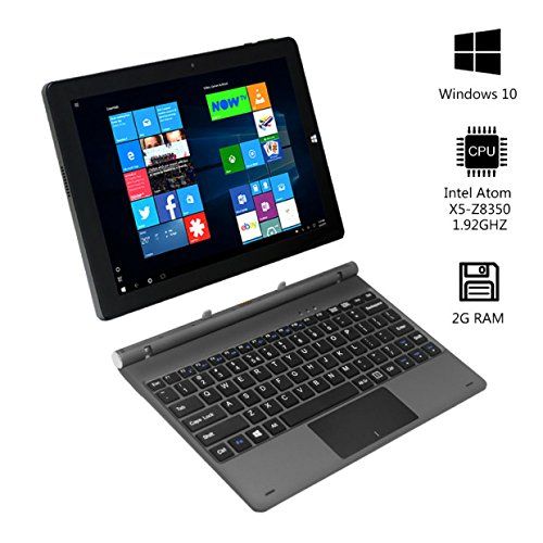  AWOW 10 IPS Mini Touch Screen Windows 10 2 in 1 Laptop Computer Tablet PC Intel Quad-core 1.44Ghz Processor 4GB DDR3 32GB eMMC Dual Webcam Micro SD Bluetooth 4.2 USB Wi-Fi HDMI Key