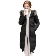 Queenshiny Womens Hooded Winter Warm Fashion Thick White Duck Down Coat Fur Jacket