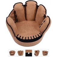 No!no! no!no! VD-54191HW Kids Sofa, Baseball Glove Shaped Fingers Style Toddler Armchair Living Room Seat, Children Furniture TV Chair, Brown