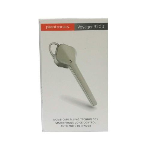  Plantronics Bluetooth Headset, Voyager 3200 Bluetooth Earpiece, Compatible with iPhone and iPad, Buff White