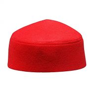 TheKufi Solid Red Moroccan Fez-Style Kufi Hat Cap w/Pointed Top