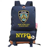 YOURNELO Boys Cool NYPD Badge Rucksack School Backpack Bookbag