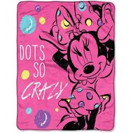 [아마존베스트]Disneys Minnie Mouse, Dots So Crazy Micro Raschel Throw Blanket, 46 x 60, Multi Color