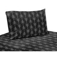 Sweet Jojo Designs Black and White Woodland Arrow Queen Sheet Rustic Patch Collection-4 Piece Set